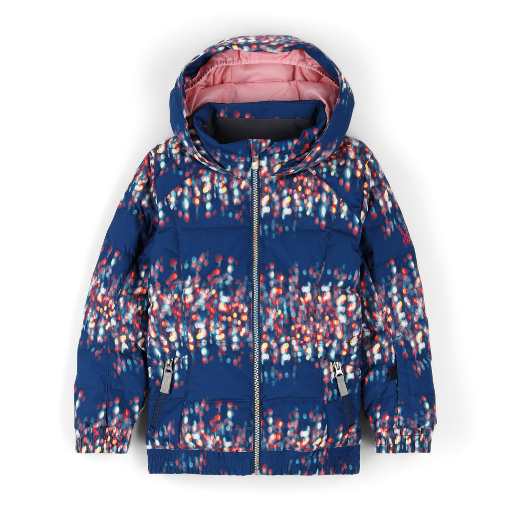 Zadie Synthetic Down Jacket - Nites Glow (Blue) - Girls | Spyder