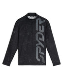 Black long-sleeve shirt with a logo on a white background