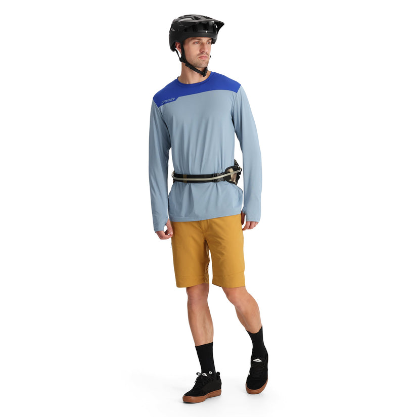 Mens Arc Long Sleeve Tech Tee - Blue Fog