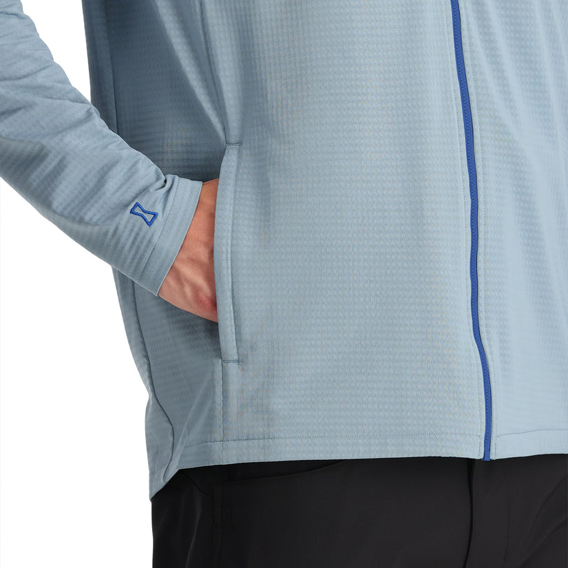 Mens Gridweb Hoodie - Blue Fog