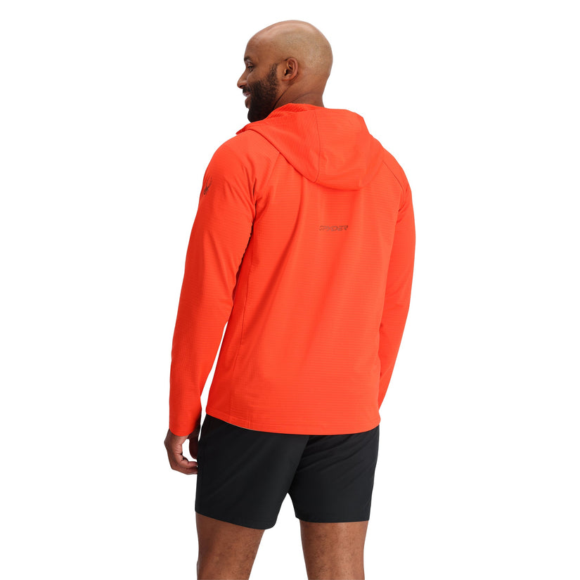 Mens Gridweb Hoodie - Twisted Orange