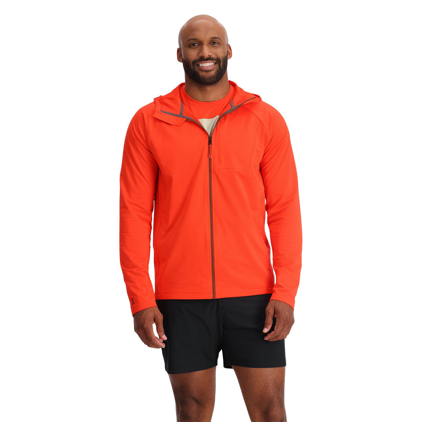 Mens Gridweb Hoodie - Twisted Orange