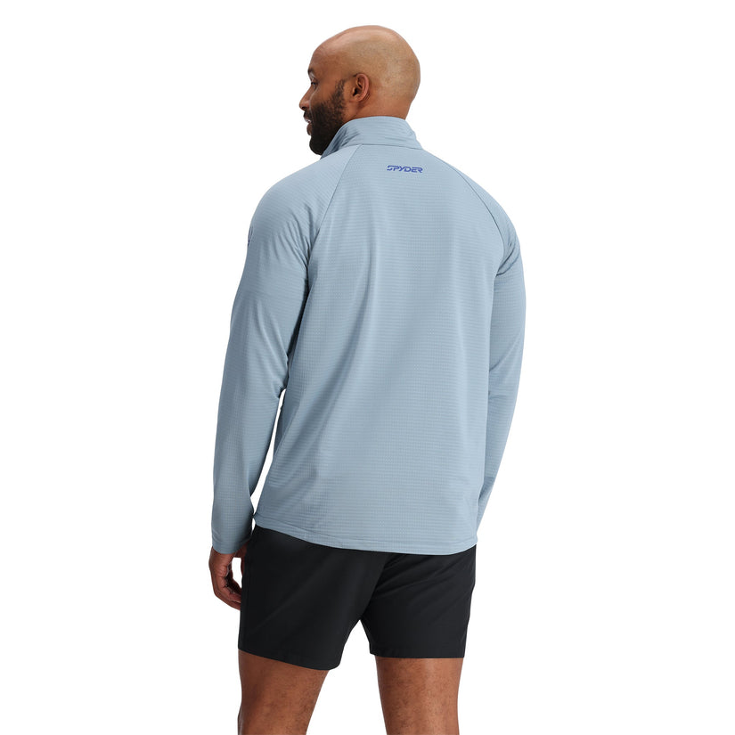 Mens Gridweb Half Zip - Blue Fog