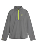 Gray long-sleeve shirt with a logo on a white background