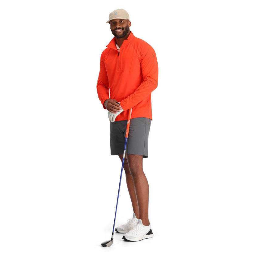 Mens Gridweb Half Zip - Twisted Orange