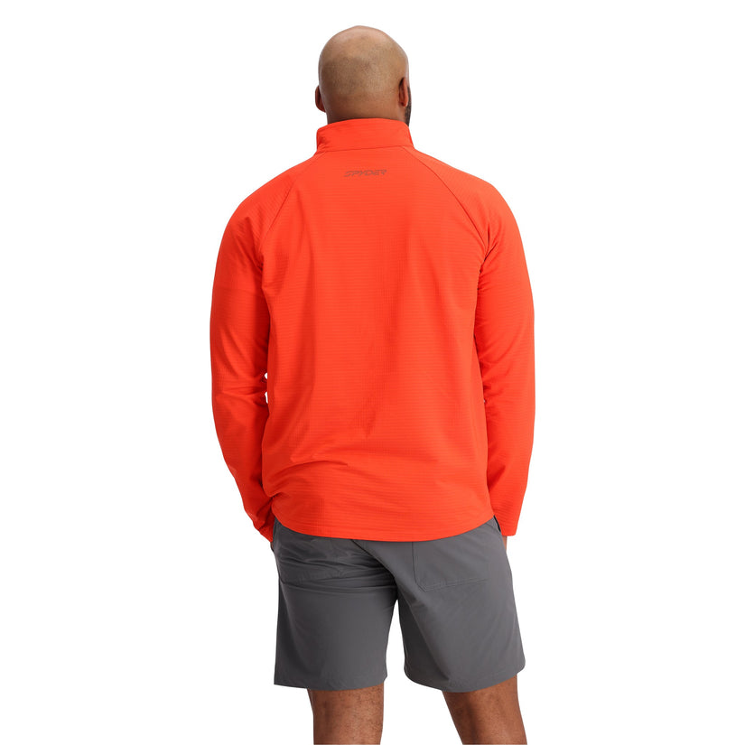 Mens Gridweb Half Zip - Twisted Orange