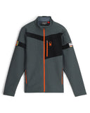 Gray jacket with black and orange accents on a white background
