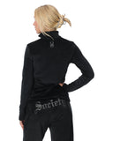 Womens Society Shimmer Bug Zip T-Neck - Society Black