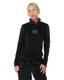 Womens Society Shimmer Bug Zip T-Neck - Society Black