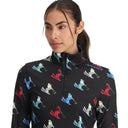 Womens Vivid Half Zip T-Neck - Black