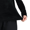 Womens Shimmer Bug Half Zip T-Neck - Black