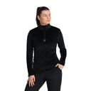 Womens Shimmer Bug Half Zip T-Neck - Black