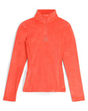 Womens Shimmer Bug Half Zip T-Neck - Coral Haze