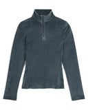 Dark gray long-sleeve shirt with a zipper on a white background