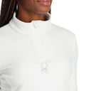 Womens Shimmer Bug Half Zip T-Neck - White