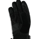Black glove with textured palm on a white background
