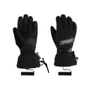 Black gloves with heating technology on a white background
