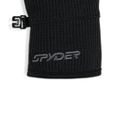 Black knit gaiter with Spyder logo on a white background