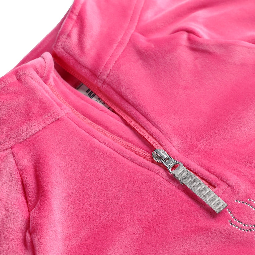 Girls Shimmer Bug Half Zip - Pink