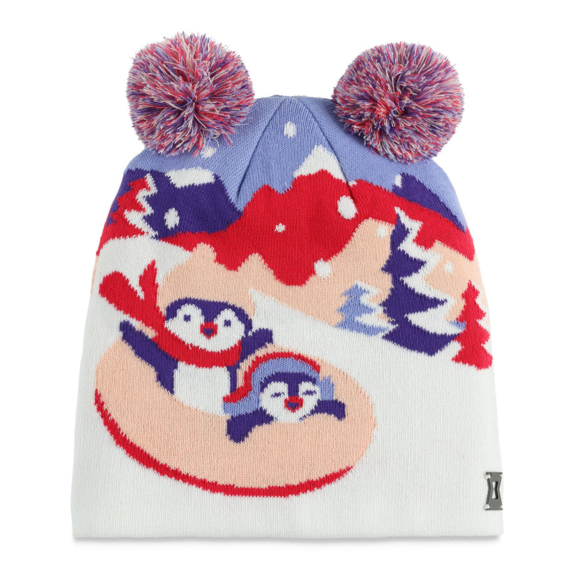 Girls Penguin Double Pom - Multi