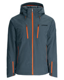 Gray jacket with orange zippers on a white background