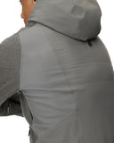 Gray jacket with a hood on a white background