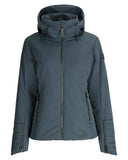 Blue jacket with a hood on a white background