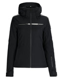 Black jacket with a brand logo on a white background