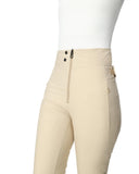 Beige riding pants with a white background