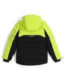 Yellow and black jacket with Spyder logo on a white background