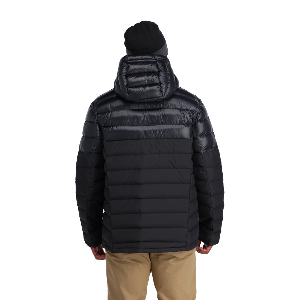 Timeless Hooded Down Jacket - Black - Mens | Spyder