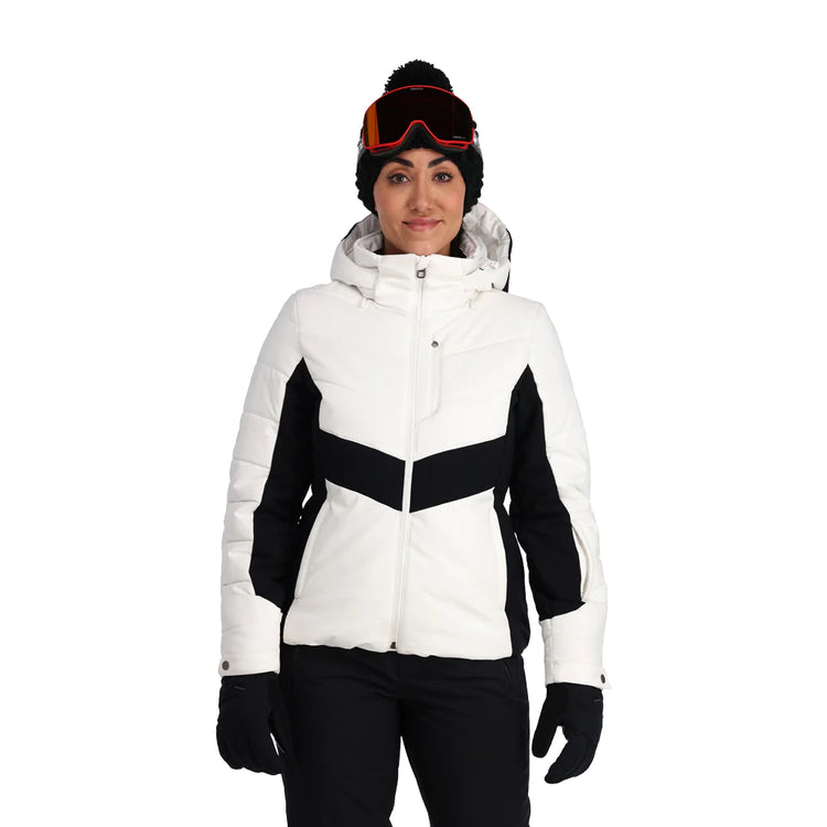 Grey and top white ski jacket